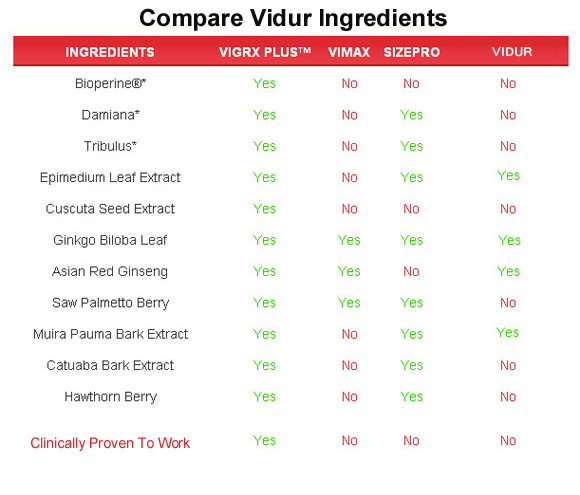 vidur  ingredients